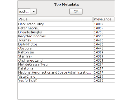 Explore- Metadata Panel